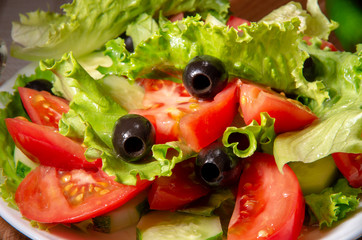 Detail of tasty fresh salad close-up