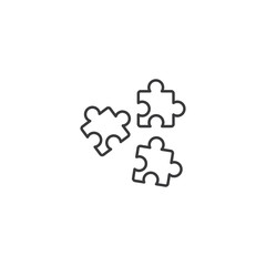 line puzzle solution icon on white background