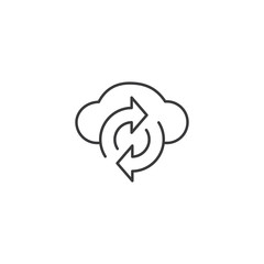 line cloud sync icon on white background