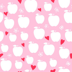 Vector Apples modern seamless fashion design pattern for girls.