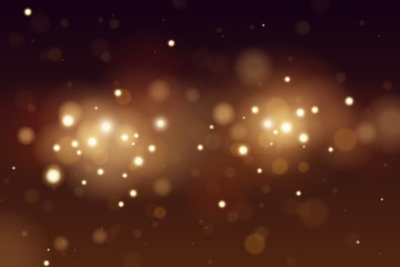 Fototapeta na wymiar Abstract defocused circular golden bokeh lights background. Magic christmas background. EPS 10