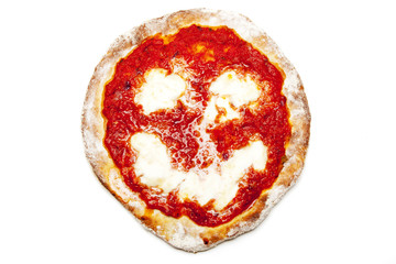 Smiley auf einer gesicherten pizza