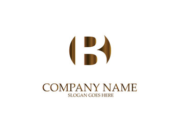 Fototapeta premium Abstract Letter B Circle Vector Logotype Template.