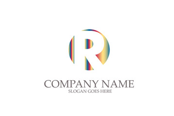Fototapeta premium Letter R in a colorful circle icon design element template