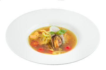 soup with seafood and vegetables