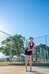 female tennis player on a summers day
