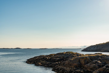 At the fishing harbor of Henningsvaer at Lofoten Islands / Norway