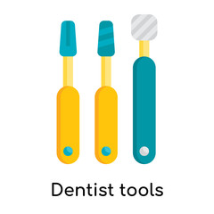 Dentist tools icon vector sign and symbol isolated on white background, Dentist tools logo concept
