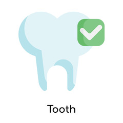 Tooth icon vector sign and symbol isolated on white background, Tooth logo concept