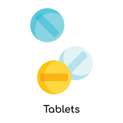 Tablets icon vector sign and symbol isolated on white background, Tablets logo concept