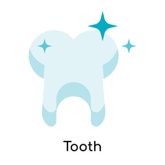 Tooth icon vector sign and symbol isolated on white background, Tooth logo concept