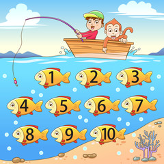 learn counting number with fishing.