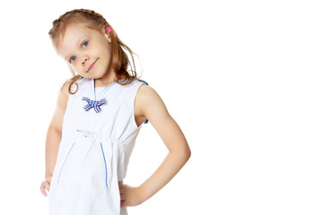 Portrait of a little girl close-up.