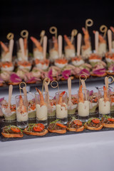 Appetizers on the buffet table
