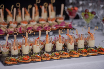 Appetizers on the buffet table