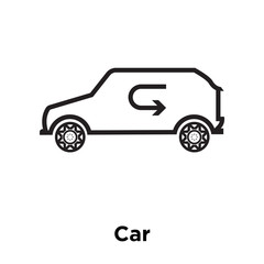 Car icon vector sign and symbol isolated on white background, Car logo concept