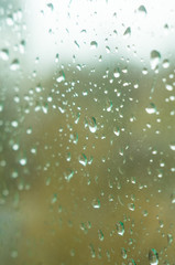 raindrops on the window glass