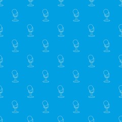 Retro microphone pattern vector seamless blue repeat for any use