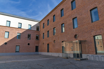 Building of Conde Duque Cultural Center in City of Madrid, Spain
