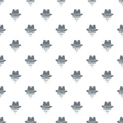 Hipster hat pattern vector seamless repeat for any web design