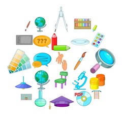 Tenet icons set. Cartoon set of 25 tenet vector icons for web isolated on white background