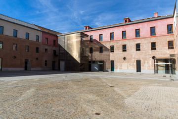 Building of Conde Duque Cultural Center in City of Madrid, Spain
