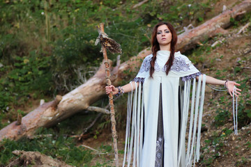 Shaman with Staff and glass ball outdoor