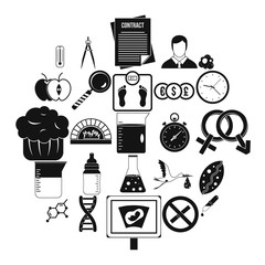 Scientific research icons set. Simple set of 25 scientific research vector icons for web isolated on white background