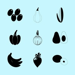 Fruit and Vegetables icons set