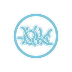 Useful probiotic bacteria blue icon. Medical vector illustration