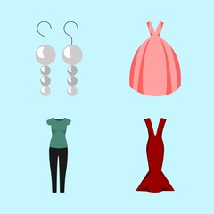 woman clothes icons set