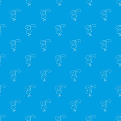 Sprout growing from seed pattern vector seamless blue repeat for any use