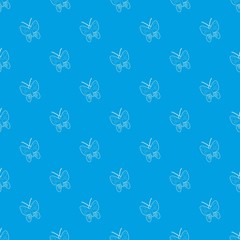Butterfly pattern vector seamless blue repeat for any use