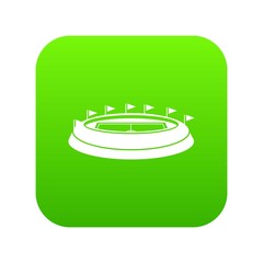 Stadium icon digital green for any design isolated on white vector illustration
