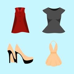 woman clothes icons set