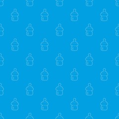 Baby bottle with milk pattern vector seamless blue repeat for any use