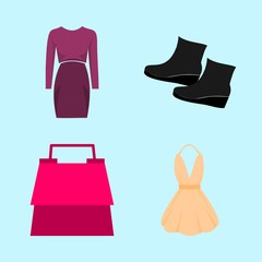 woman clothes icons set
