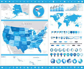USA Map and infographic elements - 208683970