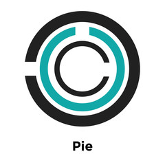 Pie chart icon vector sign and symbol isolated on white background, Pie chart logo concept