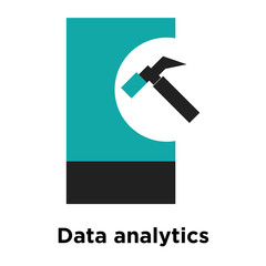 Data analytics settings symbol icon vector sign and symbol isolated on white background, Data analytics settings symbol logo concept