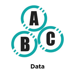 Data interconnected icon vector sign and symbol isolated on white background, Data interconnected logo concept