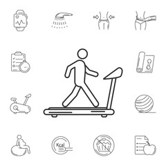 Man on Treadmill icon. Simple element illustration. Man on Treadmill symbol design from Gym and Health collection set. Can be used for web and mobile