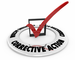 Corrective Action Check Mark Box Fix Problem Repair 3d Render Illustration © iQoncept