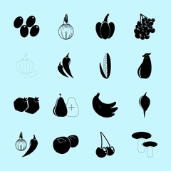 Fruit and Vegetables icons set
