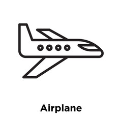 Airplane icon vector sign and symbol isolated on white background, Airplane logo concept