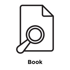 Book icon vector sign and symbol isolated on white background, Book logo concept