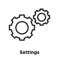 Settings icon vector sign and symbol isolated on white background, Settings logo concept