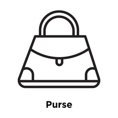 Purse icon vector sign and symbol isolated on white background, Purse logo concept