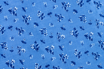 Blue Textile Flower Pattern