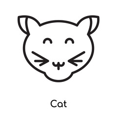 Cat icon vector sign and symbol isolated on white background, Cat logo concept , outline symbol, linear sign , outline symbol, linear sign
